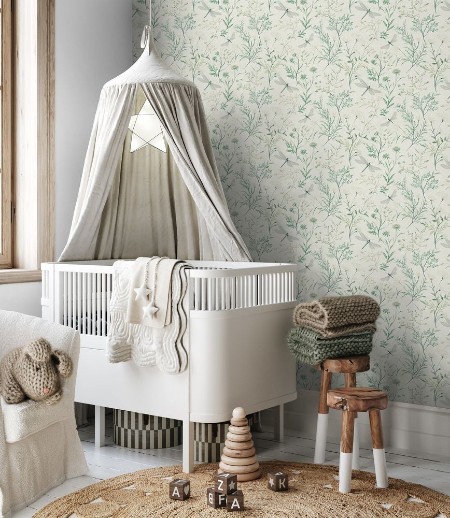 Coloring Dragon fly garden Beige - 1027201-01 paint Wallpassion